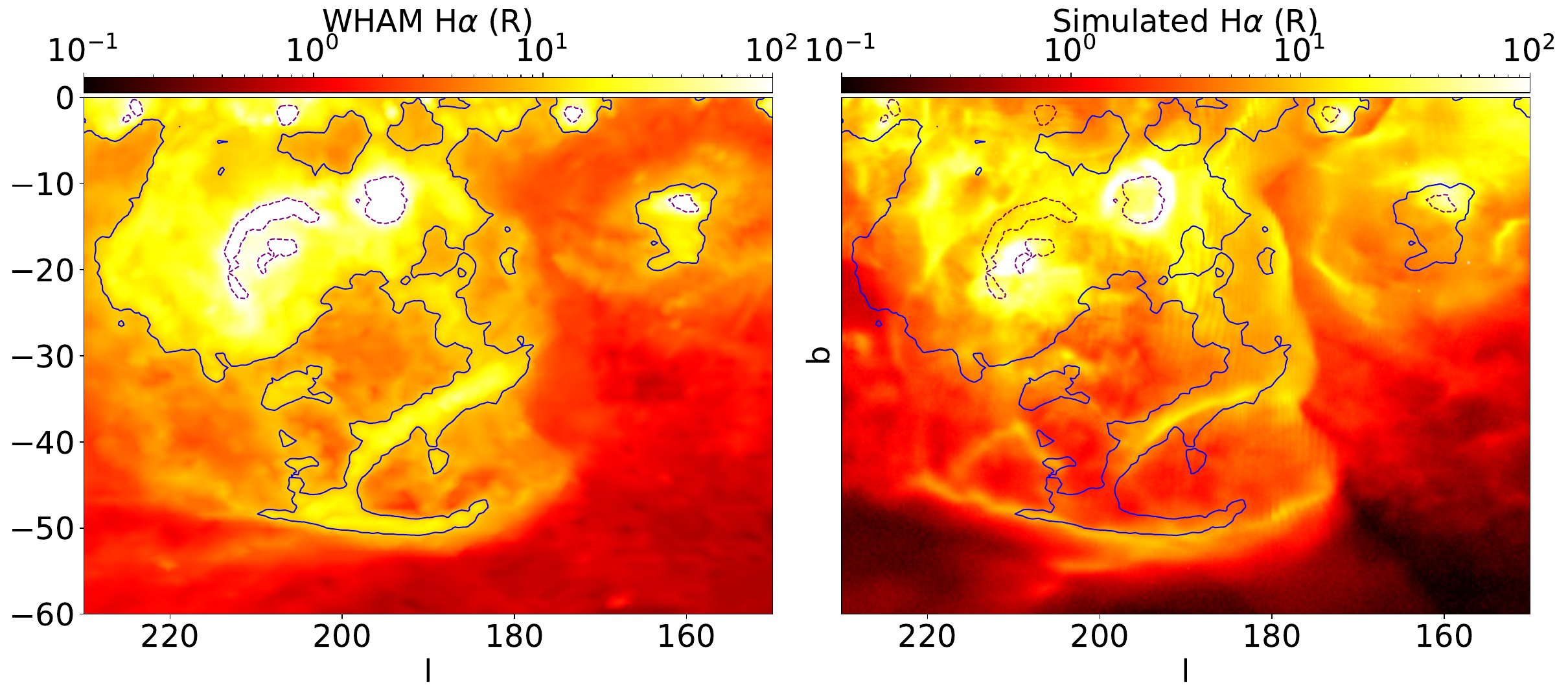 Observed and simulated H alpha views of the Orion-Eridanus superbubble